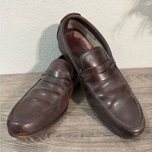 Salvatore Ferragamo Gancini Dark Brown Leather Men's Dress Loafers Size 8